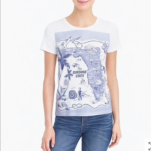 J. Crew Tops - J. Crew | Collector Tees | Florida Map T-Shirt